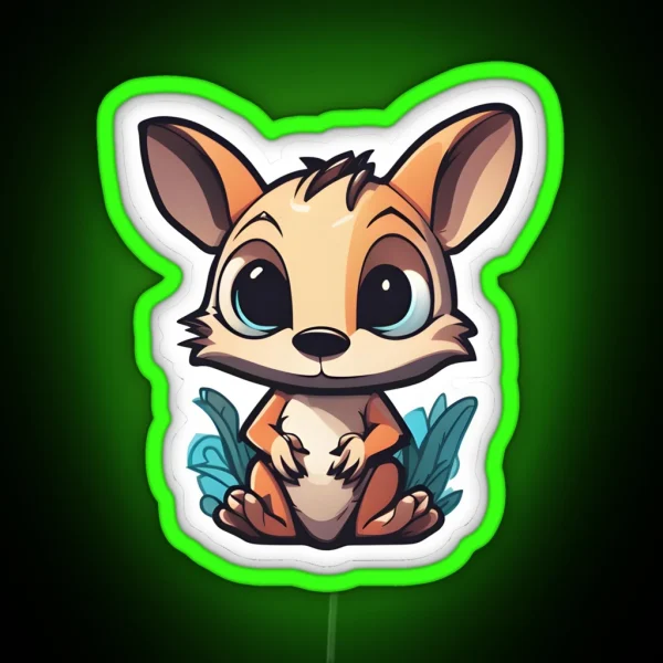 Cute Little Baby Bandicoot RGB Neon Sign