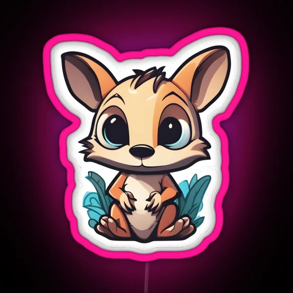 Cute Little Baby Bandicoot RGB Neon Sign