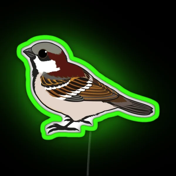 Cute Little Sparrow RGB Neon Sign