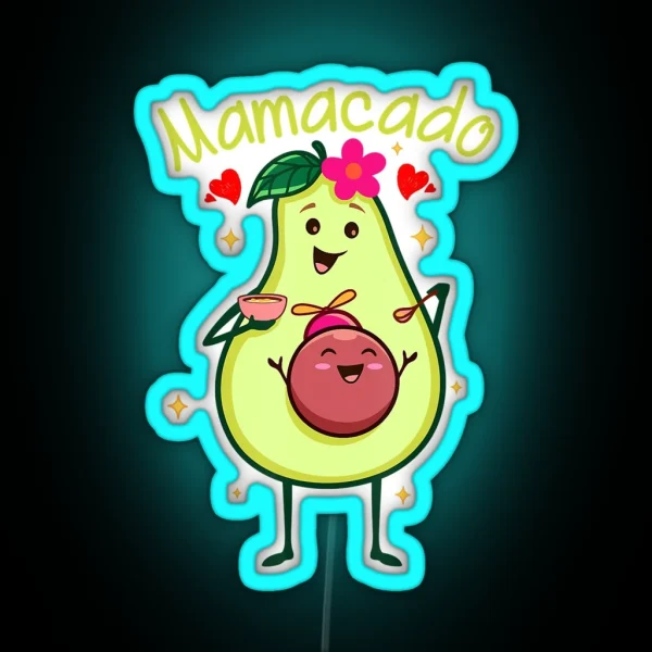 Cute Mamacado RGB Neon Sign