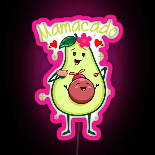 Cute Mamacado RGB Neon Sign