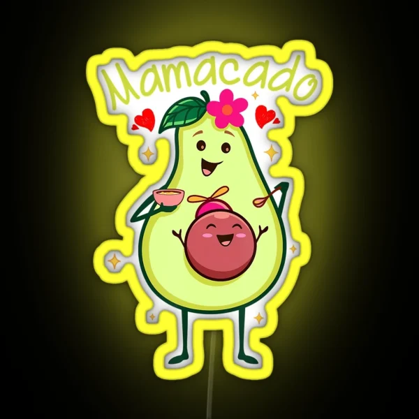 Cute Mamacado RGB Neon Sign