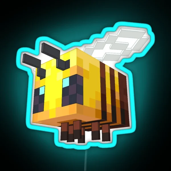 Cute Minecraft Bee RGB Neon Sign