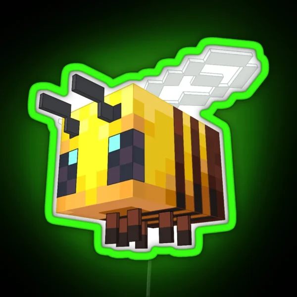 Cute Minecraft Bee RGB Neon Sign