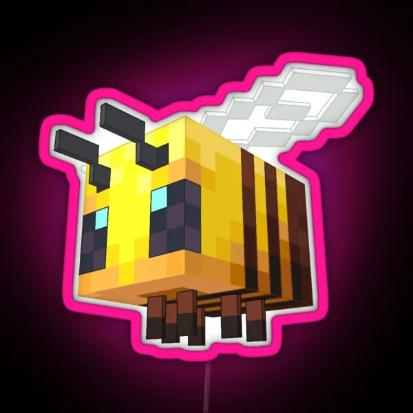 Cute Minecraft Bee RGB Neon Sign
