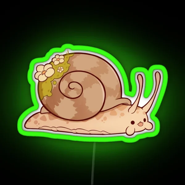 Cute Moss Covered Snail RGB Neon Sign