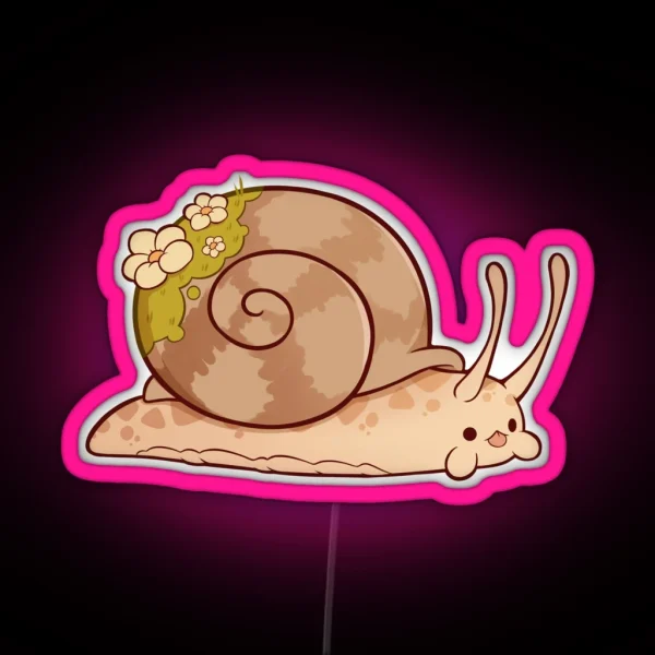 Cute Moss Covered Snail RGB Neon Sign