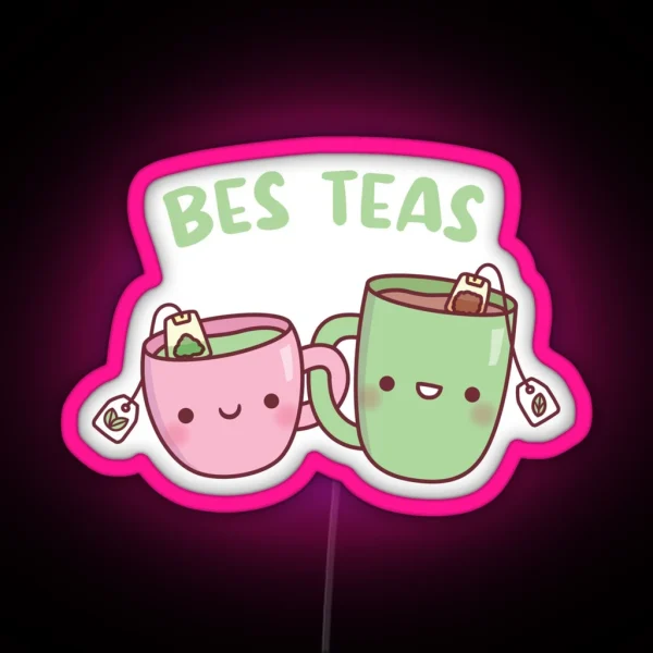 Cute Mugs Bes Teas Besties RGB Neon Sign
