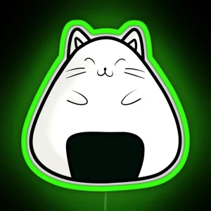 Cute Onigiri Cat RGB Neon Sign