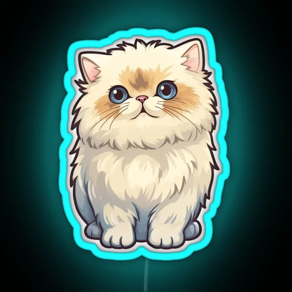 Cute Persian Cat RGB Neon Sign