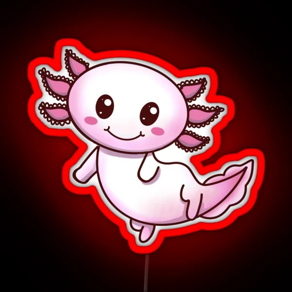 Cute Pink Axolotl Smile Gift For Axolotl RGB Neon Sign