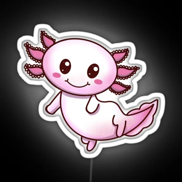 Cute Pink Axolotl Smile Gift For Axolotl RGB Neon Sign