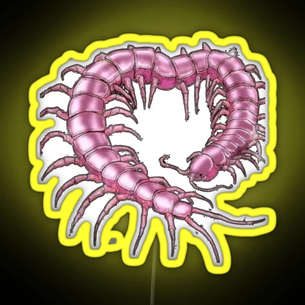 Cute Pink Weirdcore Centipede RGB Neon Sign