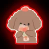 Cute Poodle With Tulips RGB Neon Sign - Image 2