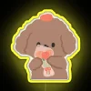 Cute Poodle With Tulips RGB Neon Sign - Image 6