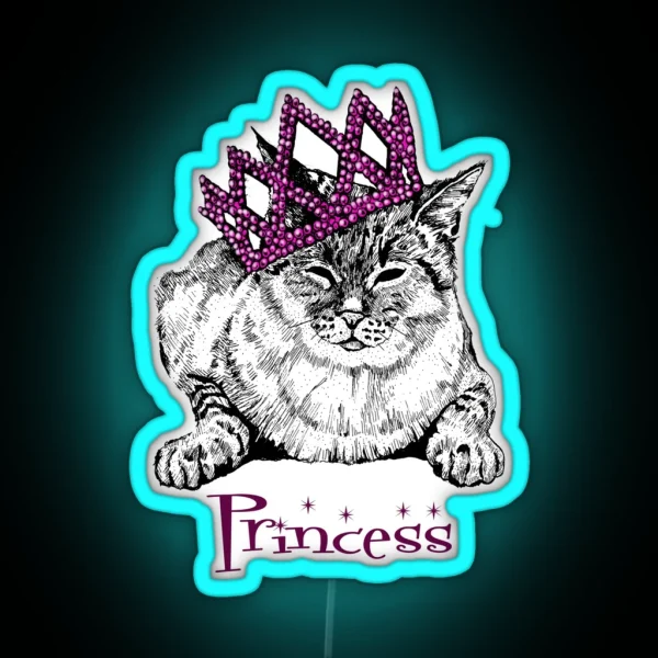 Cute Princess Kitty Cat RGB Neon Sign