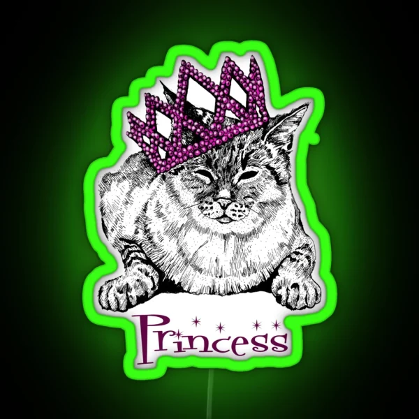 Cute Princess Kitty Cat RGB Neon Sign