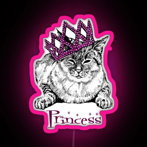 Cute Princess Kitty Cat RGB Neon Sign