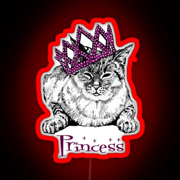 Cute Princess Kitty Cat RGB Neon Sign