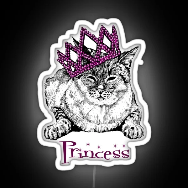 Cute Princess Kitty Cat RGB Neon Sign