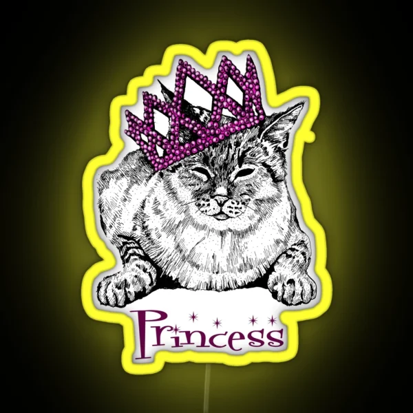 Cute Princess Kitty Cat RGB Neon Sign