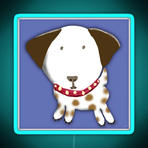 Cute Puppy With Big Ears RGB Neon Sign