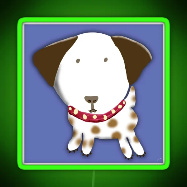 Cute Puppy With Big Ears RGB Neon Sign
