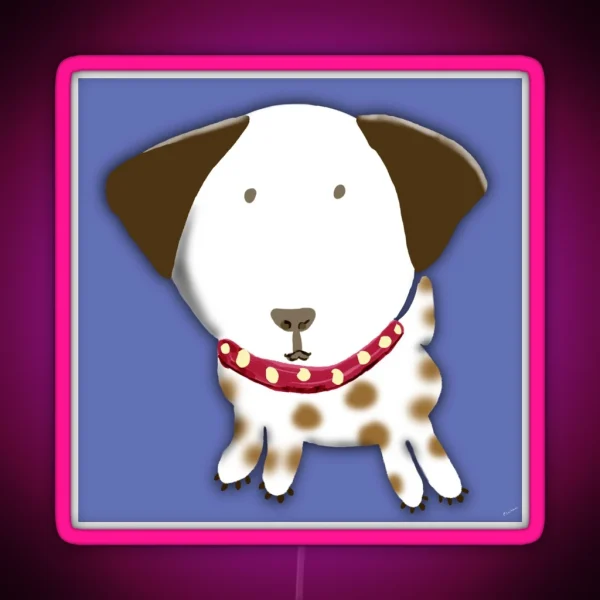 Cute Puppy With Big Ears RGB Neon Sign