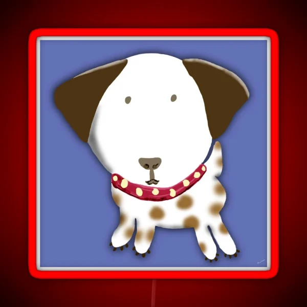 Cute Puppy With Big Ears RGB Neon Sign
