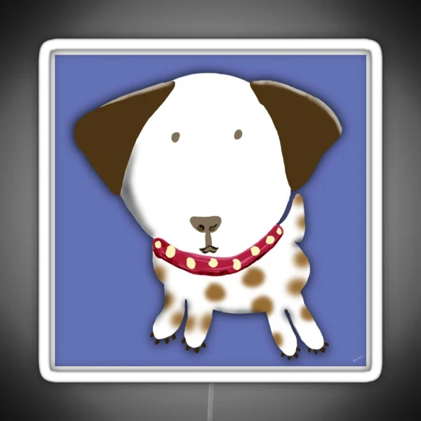 Cute Puppy With Big Ears RGB Neon Sign