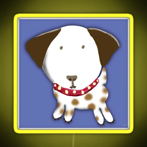 Cute Puppy With Big Ears RGB Neon Sign