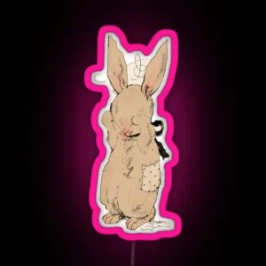 Cute Raggedy Bunny RGB Neon Sign