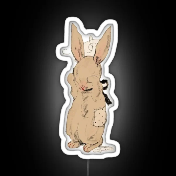 Cute Raggedy Bunny RGB Neon Sign