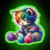 Cute Rainbow Yarn Kitten RGB Neon Sign - Image 4