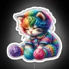 Cute Rainbow Yarn Kitten RGB Neon Sign