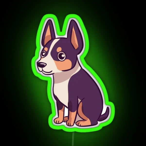 Cute Rat Terrier Dog RGB Neon Sign