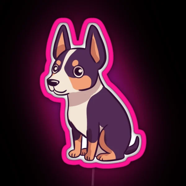 Cute Rat Terrier Dog RGB Neon Sign