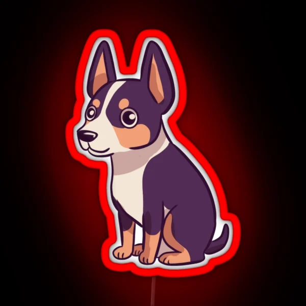 Cute Rat Terrier Dog RGB Neon Sign