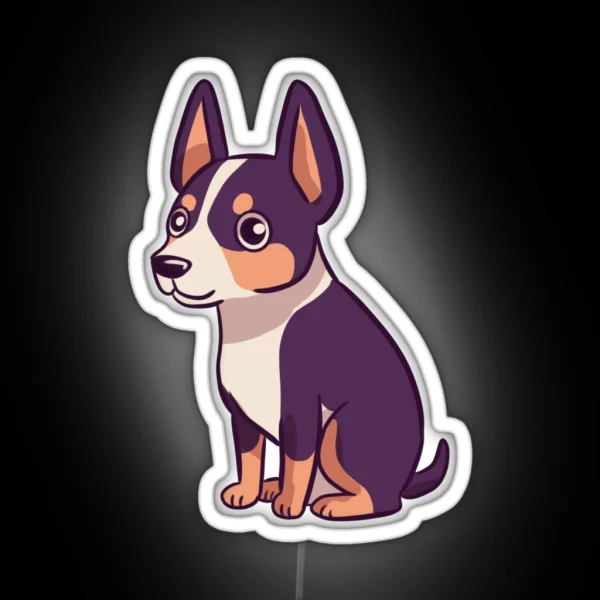 Cute Rat Terrier Dog RGB Neon Sign