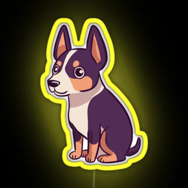 Cute Rat Terrier Dog RGB Neon Sign
