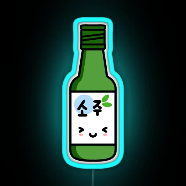 Cute Soju Bottle RGB Neon Sign