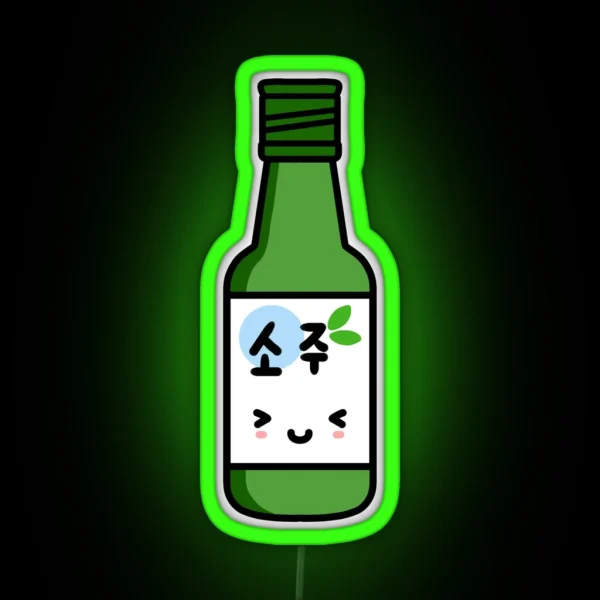 Cute Soju Bottle RGB Neon Sign