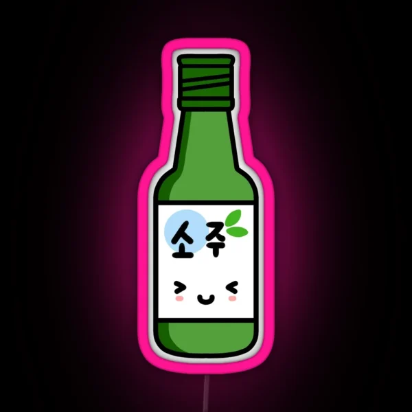 Cute Soju Bottle RGB Neon Sign