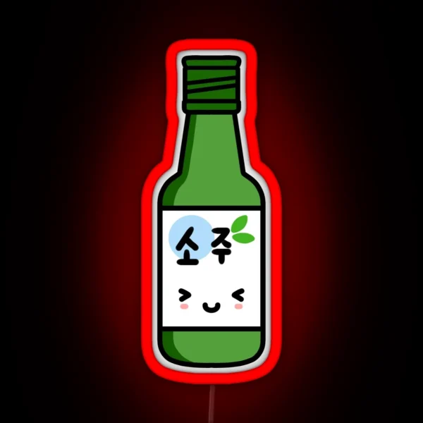 Cute Soju Bottle RGB Neon Sign