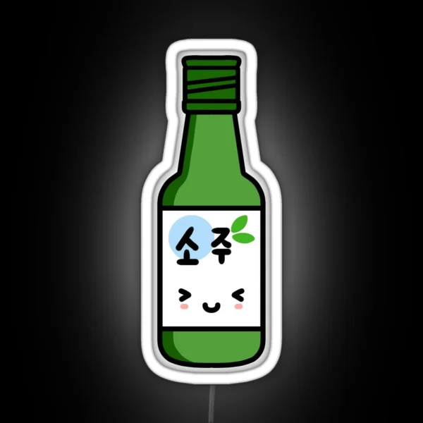 Cute Soju Bottle RGB Neon Sign
