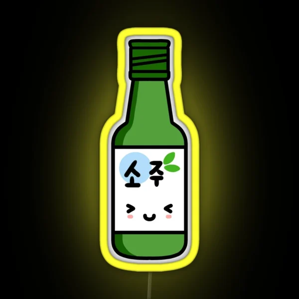 Cute Soju Bottle RGB Neon Sign