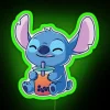 Cute Stitch Drinking Bubble Tea RGB Neon Sign - Image 4