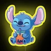 Cute Stitch Drinking Bubble Tea RGB Neon Sign - Image 6