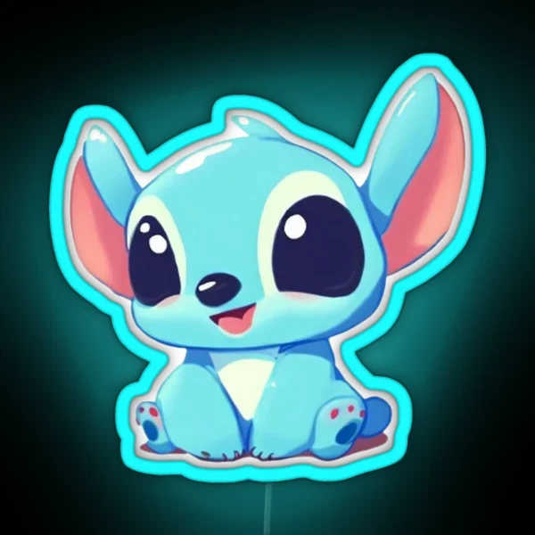 CUTE STITCH KAWAII STYLE RGB Neon Sign