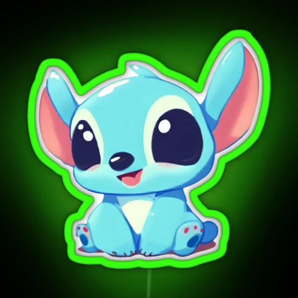 CUTE STITCH KAWAII STYLE RGB Neon Sign